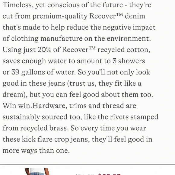 Lands' End Navy Button-Fly Flare Jeans - Picture 3 of 6